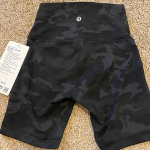 Lululemon Camo Wunder Under Biker Shorts